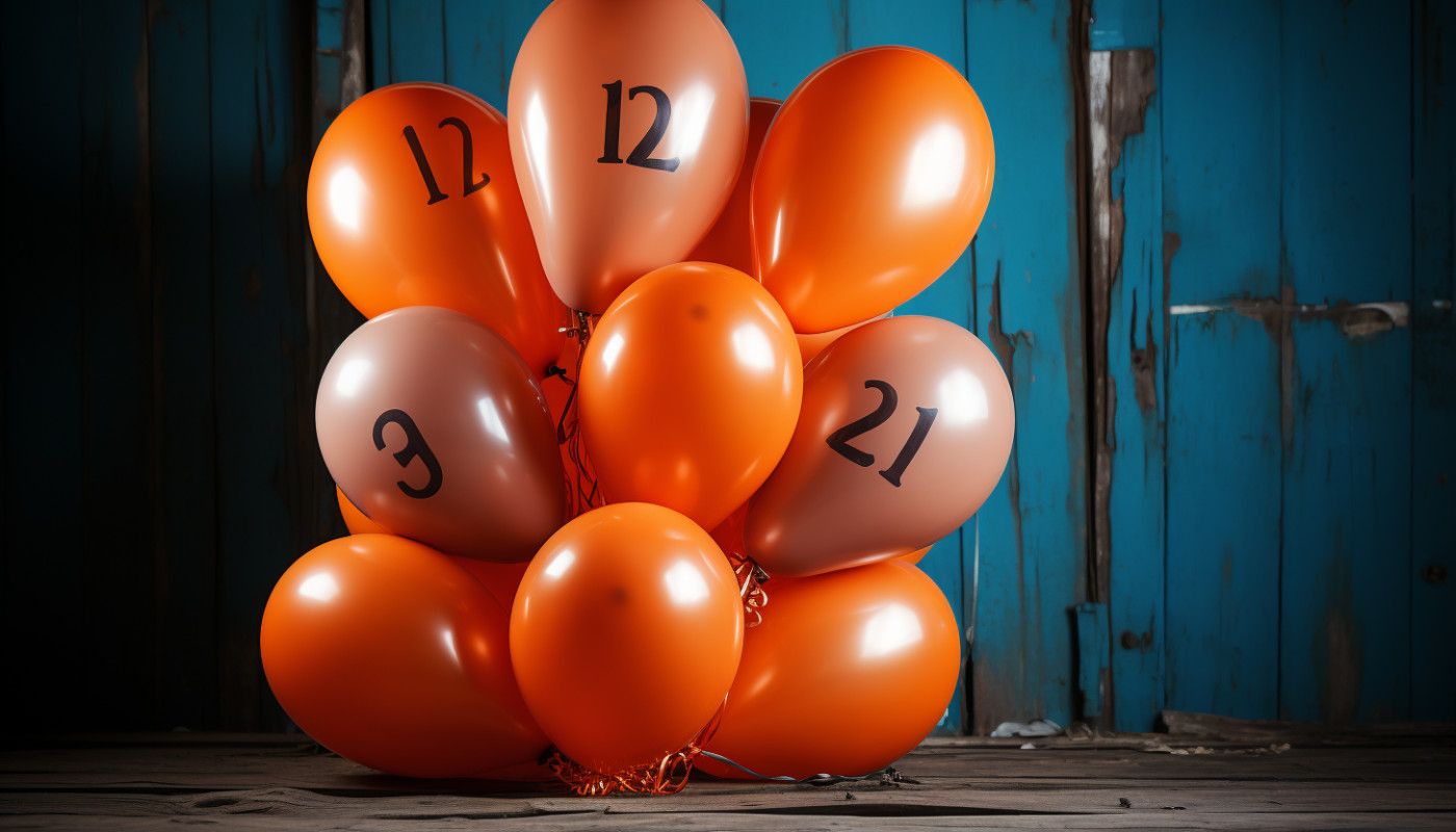 L’usage des ballons en forme de chiffres.